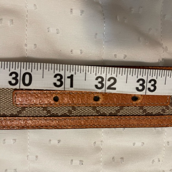 Gucci Beige/Brown GG Canvas and Leather Interlocking G Buckle Belt 80 CM - Picture 8 of 8
